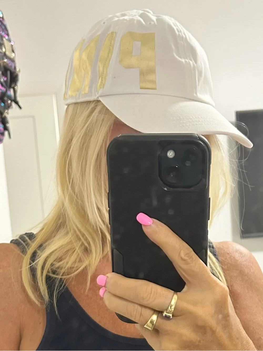 PINK Victoria's Secret  WHITE w/ GOLD LOGO Baseball Hat Snapback Cap | OSFM